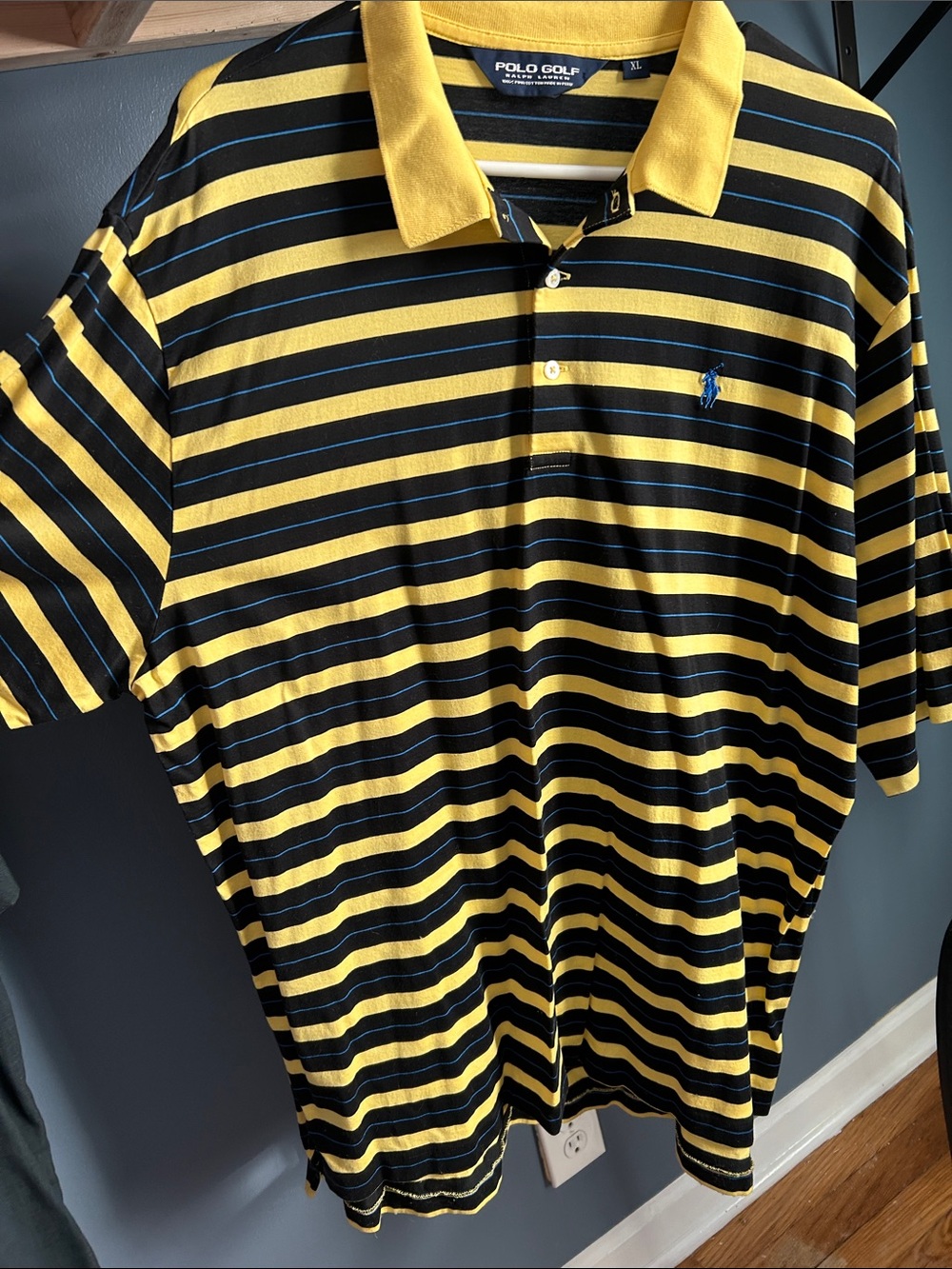 Ralph Lauren Men's Yellow & Black Striped Polo